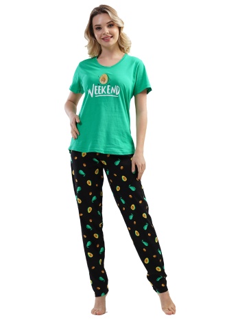 vienetta γυναικεία καλοκαιρινή βαμβακερή πυτζάμα `weekend` σε προσφορά