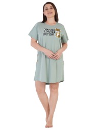 vienetta γυναικείο καλοκαιρινό βαμβακερό νυχτικό με κοντό μανίκι plus size (1xl-4xl)-212221