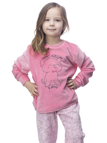 galaxy παιδική χειμερινή βελούδινη πυτζάμα `sweet` για σε προσφορά