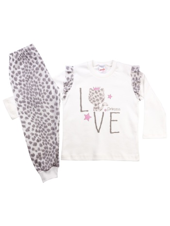 minerva παιδική βαμβακερή πυτζάμα `love princess` σε προσφορά