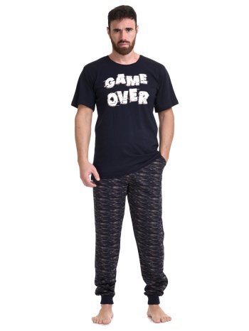 gazzaz ανδρική βαμβακερή πυτζάμα `game over`-004158 σε προσφορά