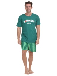 gazzaz ανδρική βαμβακερή πυτζάμα με βερμούδα `watermelon break`-008073