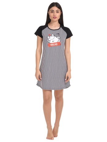 vienetta νυχτικό βαμβακερό ριγέ με κοντό μανίκι σε προσφορά