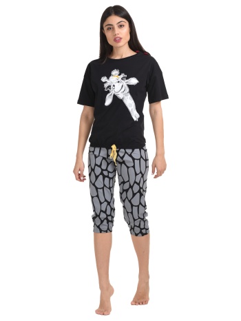 vienetta γυναικεία βαμβακερή πυτζάμα κάπρι `giraffe`-009221 σε προσφορά