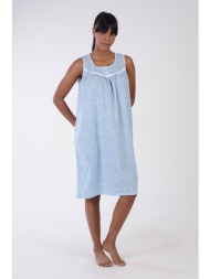 vienetta γυναικείο καλοκαιρινό βαμβακερό νυχτικό αμάνικο με πατιλέτα-161391a
