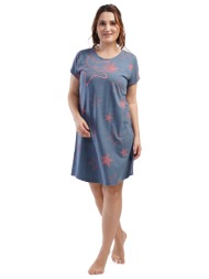 vienetta γυναικείο καλοκαιρινό βαμβακερό νυχτικό `you are just amazing` με κοντό μανίκι plus size (5