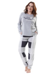 vienetta γυναικεία χειμερινή πυτζάμα `awesome queen` plus size `(1xl-4xl)-203159