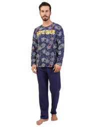 gazzaz ανδρική βαμβακερή πυτζάμα `game over`-104038