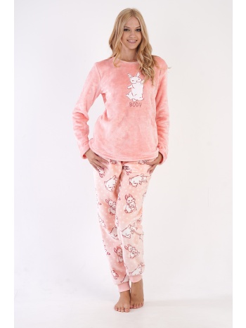 vienetta γυναικεία χειμερινή μπουκλέ πυτζάμα με κεντημένη σε προσφορά