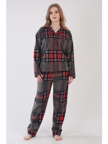 vienetta γυναικεία χειμερινή fleece πυτζάμα καρό σε προσφορά
