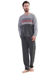 vienettaman ανδρική χειμερινή πυτζάμα με πατιλέτα plus size (1xl-4xl)-204121