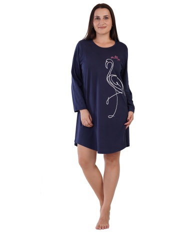 vienetta γυναικείο χειμερινό βαμβακερό νυχτικό plus size