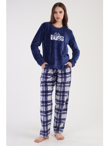 vienetta γυναικεία χειμερινή μπουκλέ πυτζάμα με κεντημένη σε προσφορά