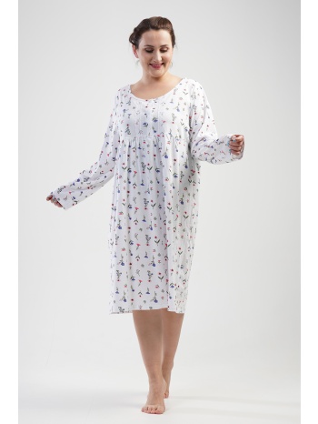 vienetta γυναικείο χειμερινό βαμβακερό νυχτικό με πατιλέτα