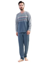 vienettaman ανδρική χειμερινή πυτζάμα με v λαιμόκοψη plus size (1xl-4xl)-204127