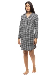 koyote γυναικείο χειμερινό νυχτικό interlock πτι καρό κουμπωτό-κγ5170