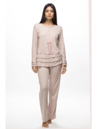 zaboo γυναικεία χειμερινή πυτζάμα με πατιλέτα-zb1116