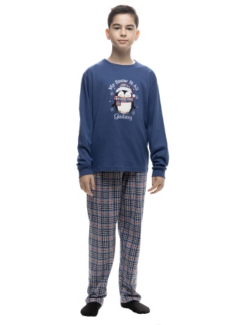 galaxy εφηβική βαμβακερή χειμερινή πυτζάμα `snow it all` σε προσφορά