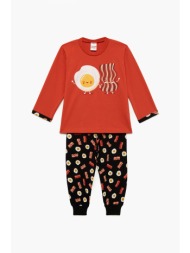 minerva βρεφική χειμερινή βαμβακερή πυτζάμα `breakfast` για αγόρια (01-04ετών)-62259-114