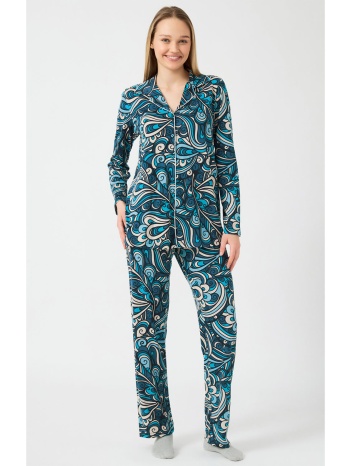 minerva γυναικεία χειμερινή κουπμπωτή πυτζάμα elegance σε προσφορά