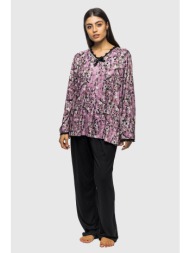 koyote γυναικεία χειμερινή πυτζάμα με πατιλέτα plus size (3xl-4xl)-κγ5435-αc