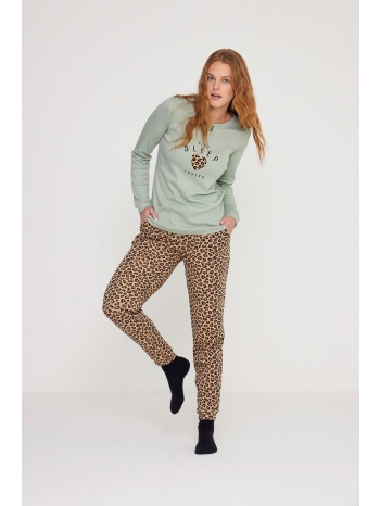 noidinotte γυναικεία πυτζάμα πολυτελείας με λεοπάρ σε προσφορά