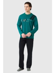 minerva ανδρική χειμερινή βαμβακερή πυτζάμα athletic stripes-71167-843