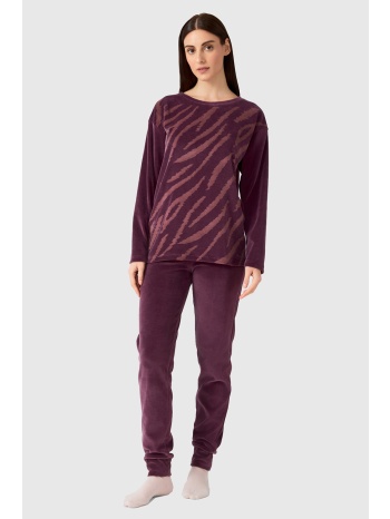 minerva γυναικεία χειμερινή βελούδινη πυτζάμα σε προσφορά