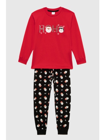 minerva unisex παιδική βαμβακερή χριστουγεννιάτικη πυτζάμα σε προσφορά