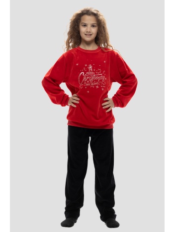 galaxy unisex εφηβική βελούδινη χριστουγεννιάτικη πυτζάμα σε προσφορά
