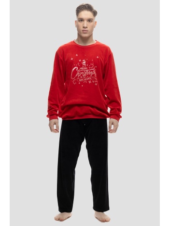 galaxy ανδρική βελούδινη χριστουγεννιάτικη πυτζάμα `happy σε προσφορά