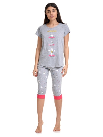 vienetta κοντομάνικη βαμβακερή πυτζάμα με παντελόνι κάπρι σε προσφορά