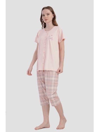 vienetta γυναικεία καλοκαιρινή βαμβακερή πυτζάμα κουμπωτή σε προσφορά