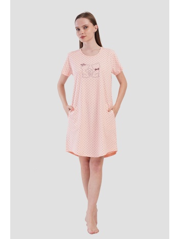 vienetta γυναικείο καλοκαιρινό βαμβακερό νυχτικό πουά με σε προσφορά