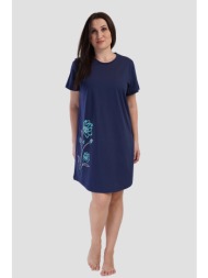 vienetta γυναικείο καλοκαιρινό βαμβακερό νυχτικό με κοντό μανίκι plus size (5xl-7xl)-311318b