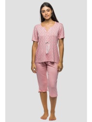 koyote γυναικεία καλοκαιρινή jersey viscose πυτζάμα με πατιλέτα και κάπρι παντελόνι-κγ6314b