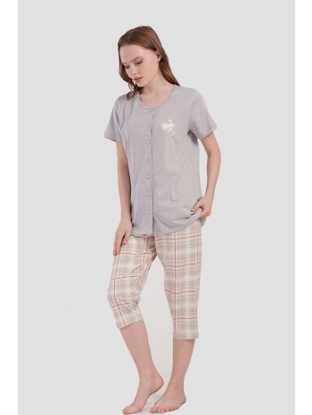 vienetta γυναικεία καλοκαιρινή βαμβακερή πυτζάμα κουμπωτή σε προσφορά