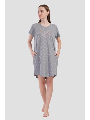 vienetta γυναικείο καλοκαιρινό βαμβακερό νυχτικό πουά με σε προσφορά