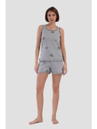 vienetta γυναικεία καλοκαιρινή πυτζάμα με σορτσάκι και φαρδιά τιράντα-409163