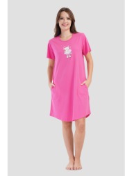 vienetta γυναικείο καλοκαιρινό βαμβακερό νυχτικό `i love you` με κοντό μανίκι-407035a