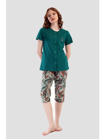 vienetta γυναικεία καλοκαιρινή βαμβακερή πυτζάμα κουμπωτή σε προσφορά
