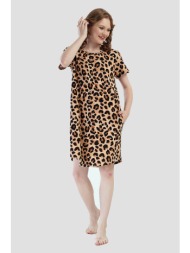 vienetta γυναικείο καλοκαιρινό βαμβακερό νυχτικό με κοντό μανίκι plus size (1xl-4xl)-409109