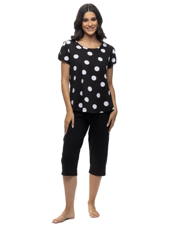 galaxy γυναικεία καλοκαιρινή βαμβακερή πυτζάμα με κάπρι σε προσφορά