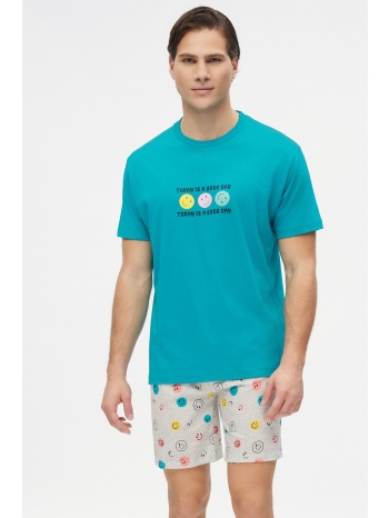 minerva ανδρική κοντομάνικη βαμβακερή πυτζάμα με σε προσφορά