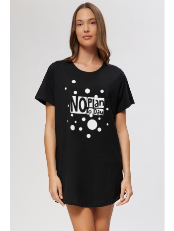 minerva γυναικείο βαμβακερό νυχτικό κοντομάνικο boyfriend σε προσφορά