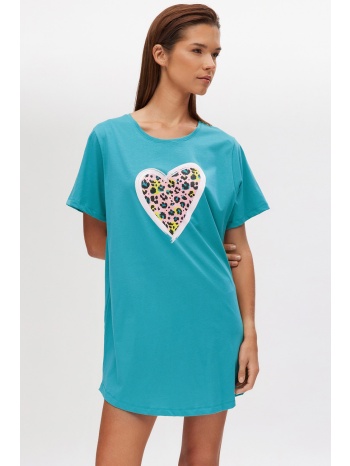 minerva γυναικείο βαμβακερό νυχτικό κοντομάνικο boyfriend σε προσφορά