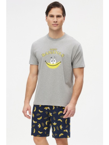 minerva ανδρική κοντομάνικη βαμβακερή πυτζάμα με σορτς σε προσφορά