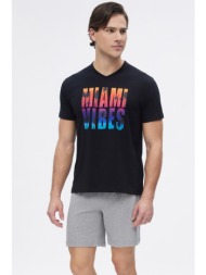 minerva ανδρική κοντομάνικη βαμβακερή πυτζάμα με σορτς-71237-45