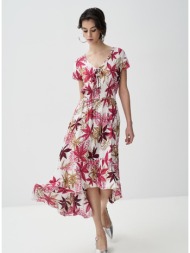 μάξι floral ασύμμετρο φόρεμα