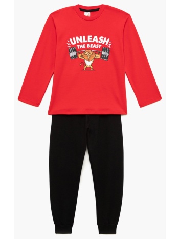 minerva παιδική πυτζάμα χειμερινή - κόκκινο σε προσφορά